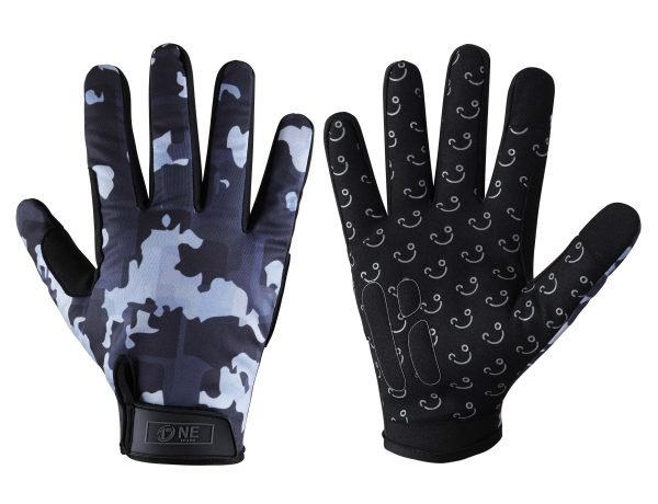 Camouflage Mountain Biker Gloves – High Grip, Black & Grey Design | First One Industries