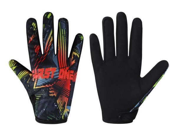 BMX Gloves with Graffiti Print - Full Finger Design for Ultimate Protection