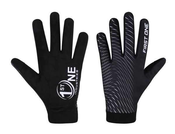 First One Industries Professional Cycling Gloves – High Grip Black Printed Design