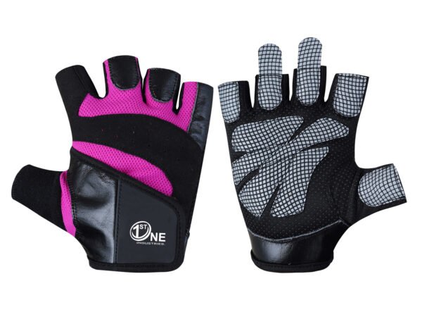 Fitness Wear Gym Gloves – Pink Color, Unisex Design with High Grip & Breathable Comfort for Weightlifting & Training