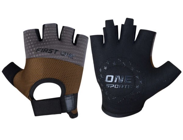 Premium Quality Brown Cycling Gloves – Strong Velcro Closure & Finger Loop for Enhanced Comfort and Fit