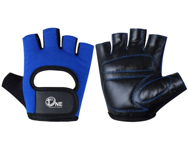 Breathable Fitness Gloves – Blue Color with Open Back Design for Maximum Comfort & Flexibility
