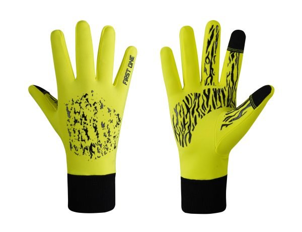 First One Industries Full Finger Cycling Gloves - Fluorescent Thermal & Touchscreen Winter Gloves